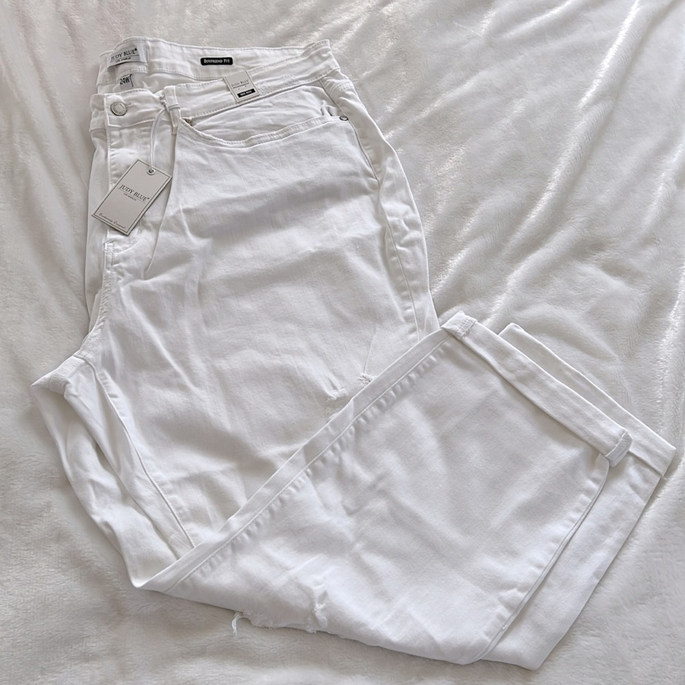 Judy Blue High-Rise White Jeans Size 24